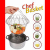 Stainless Steel Chef Basket 12 in 1 Kitchen Tool Deluxe Boiler, Steamer, Strainer & Frying