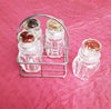 4 Pcs ACRYLIC Kitchen Salt & Pepper Shaker With Stainless Steel Holder